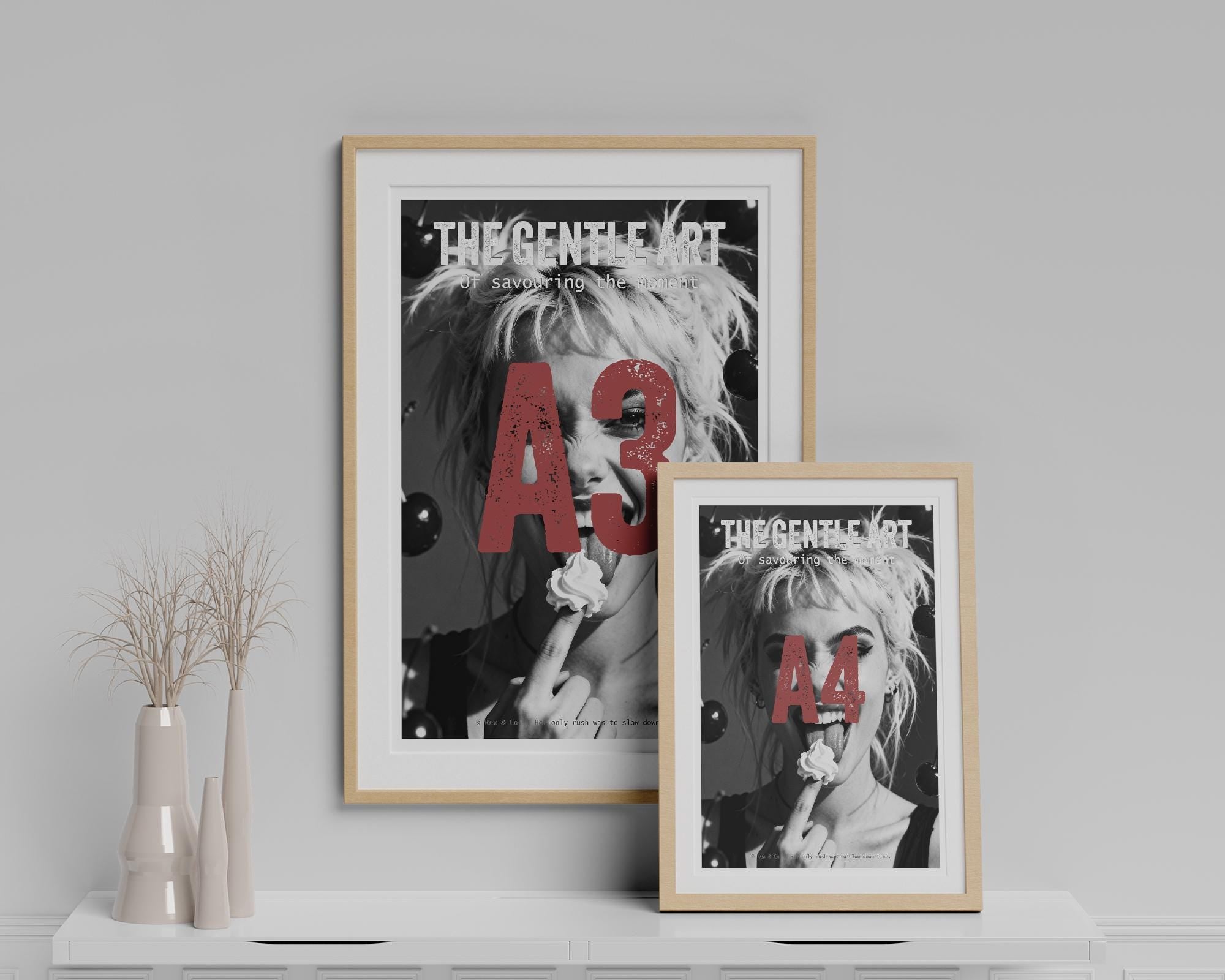 Art of Indulgence Print | Savouring the Moment Poster | Sensual Wall Art | Luxurious Home Decor