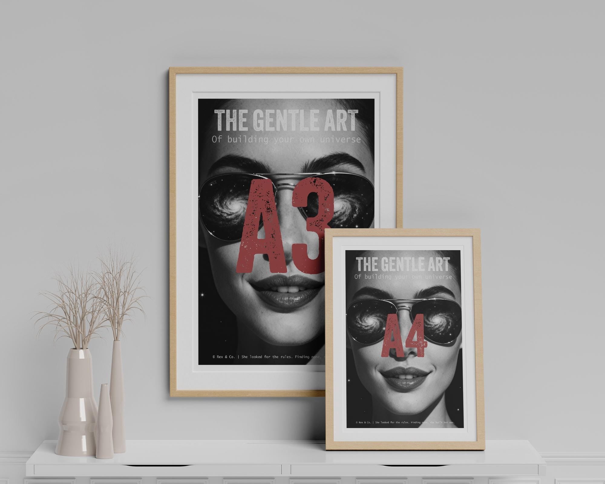 Build Your Own Universe Poster | Galaxy Sunglasses Art | Empowering Woman Print | Mindful Wall Decor