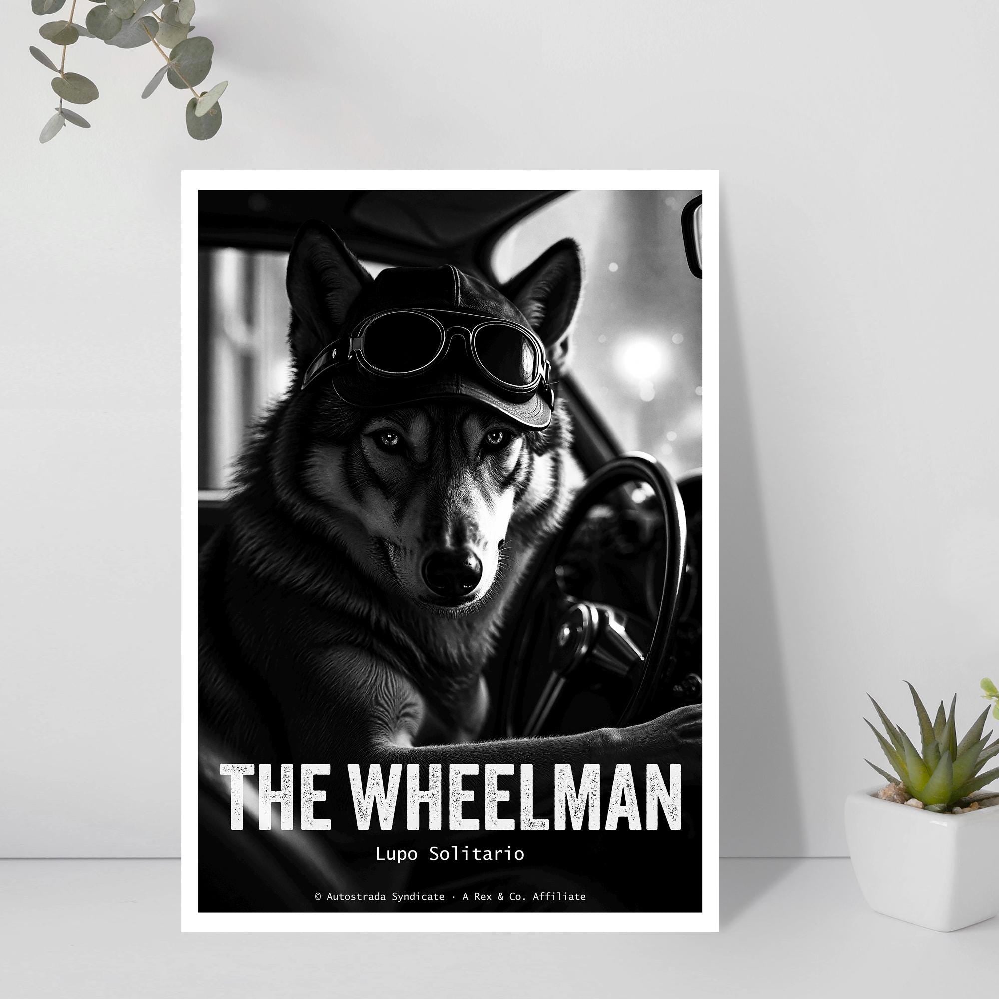 Noir Wolf Art Print | Getaway Driver Poster, Man Cave Decor