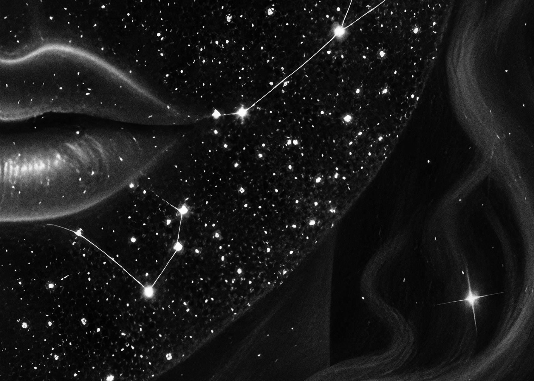 Woman as Universe Art | Cosmic Portrait Print | Galaxies in Face Poster | Spiritual Wall Decor