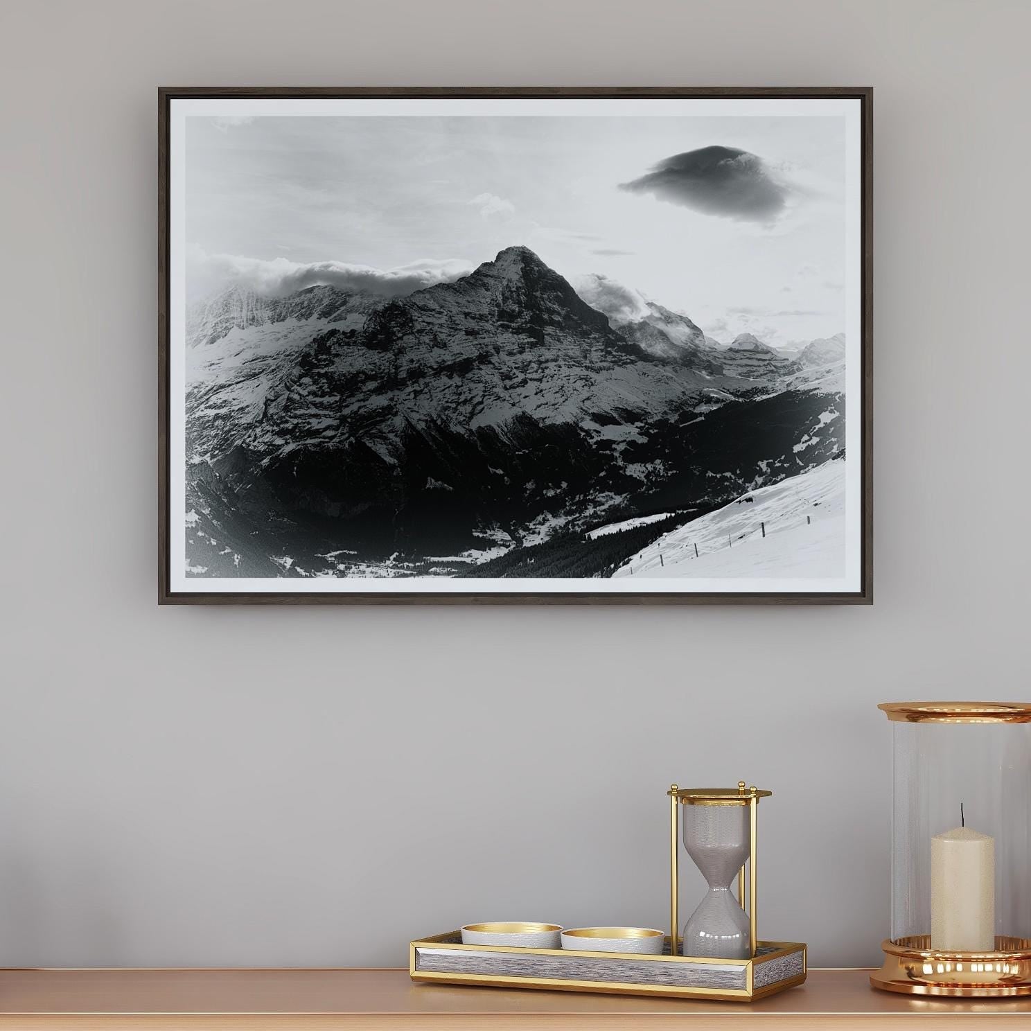 Mountain Photography | The Eiger | Swiss Alps Art | Black & White | A4/A3 Fine Art Print