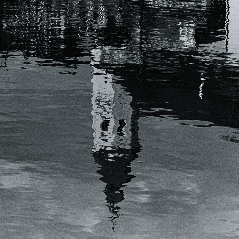 Thun Old Town Reflection | Church on the Aare | Swiss Lakes | Black & White Print