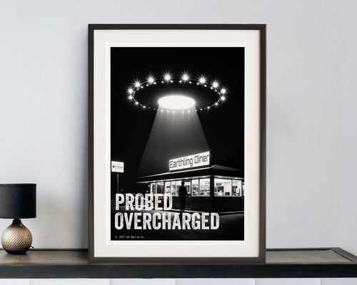 Alien Yelp Review Art Print | Sci-Fi Diner Poster