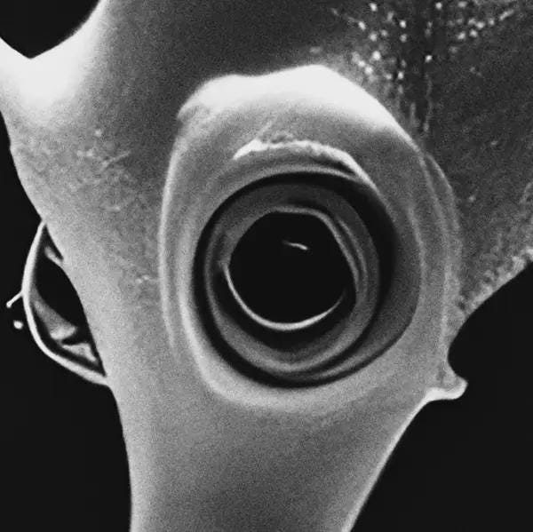 Close-up of a seahorse's eye