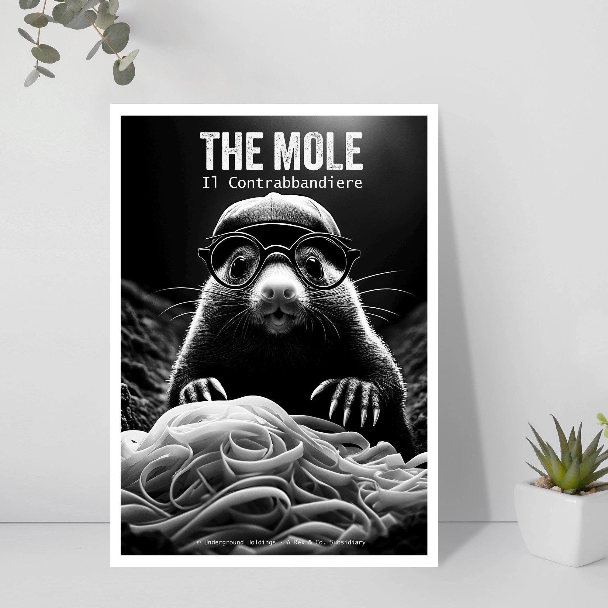 Mafia Mole Poster | Underground Pasta Art | Funny Animal Gangster Print | Bestia Cosa Nostra