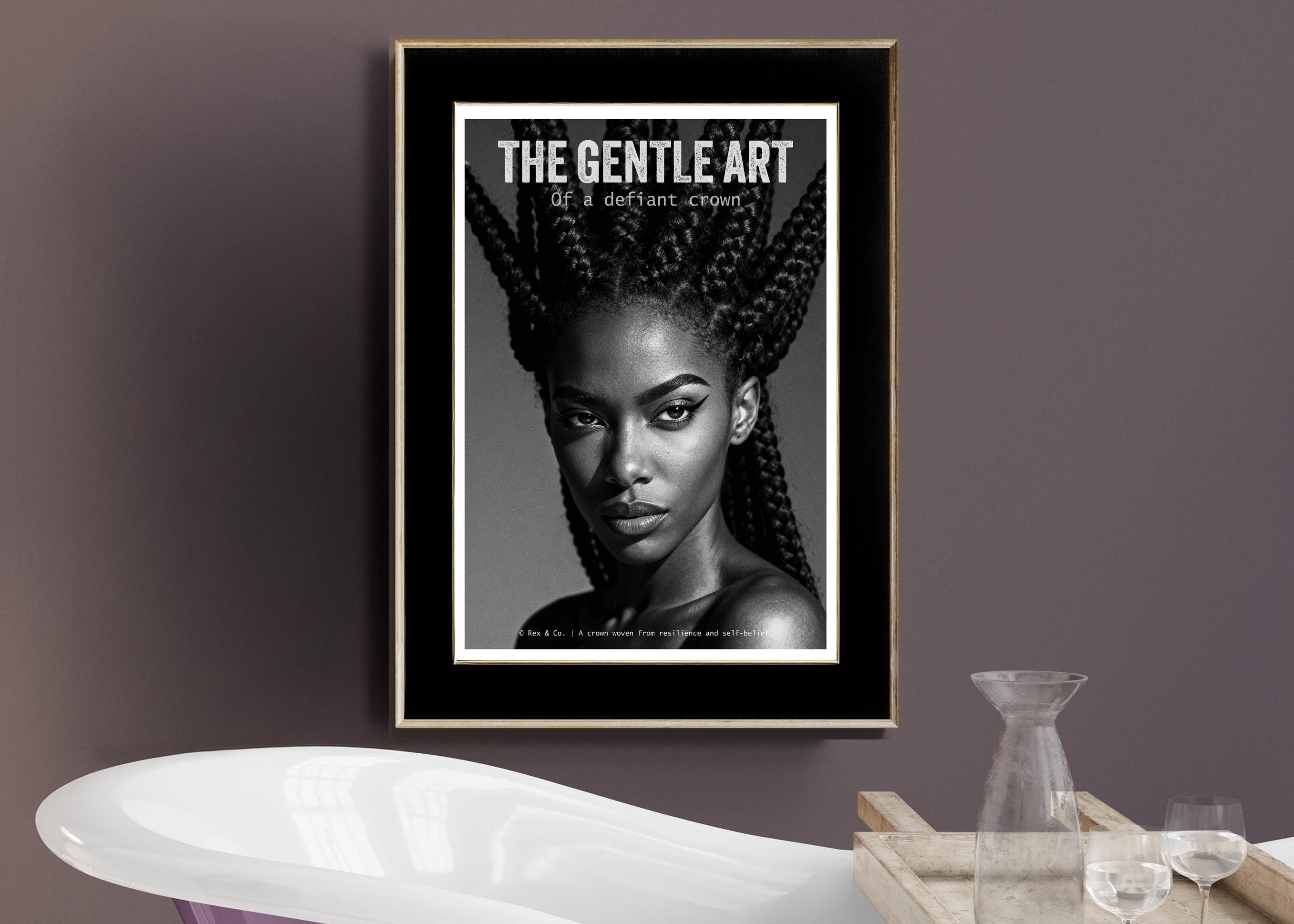 Defiant Crown Art Print | Black Woman Empowerment Poster | Natural Hair Art | Bold Wall Decor