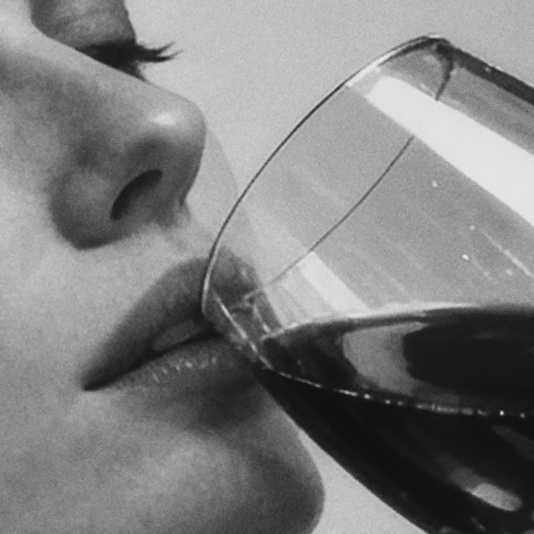 Woman in Wine Bath Art Print | Gothic Noir Bathroom Decor