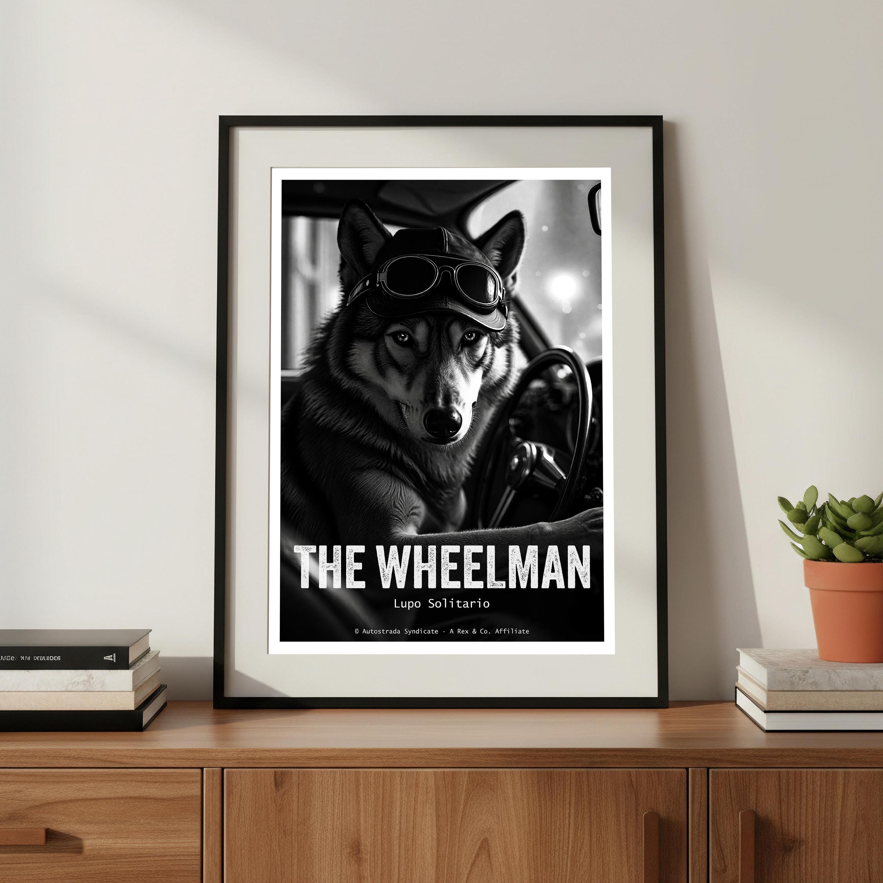 Noir Wolf Art Print | Getaway Driver Poster, Man Cave Decor
