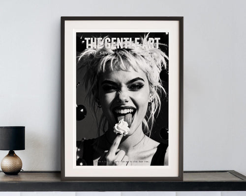 Art of Indulgence Print | Savouring the Moment Poster | Sensual Wall Art | Luxurious Home Decor