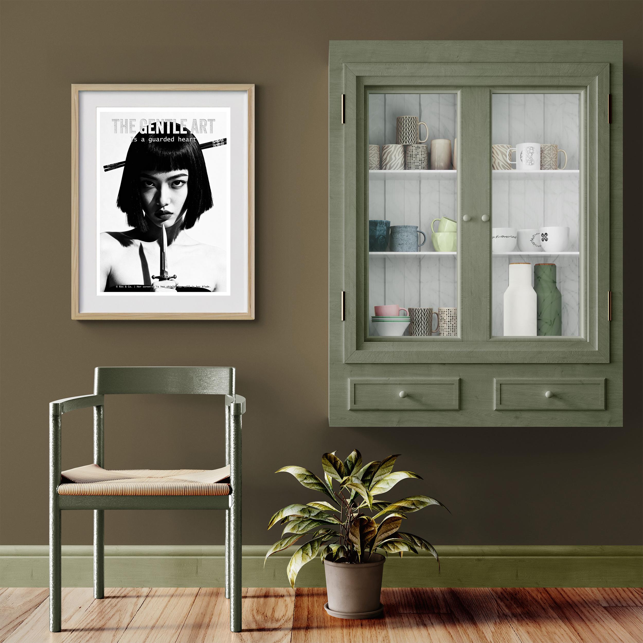 A Guarded Heart Art Print | Woman with Dagger Poster | Gentle Art Collection | Fierce Feminine Decor