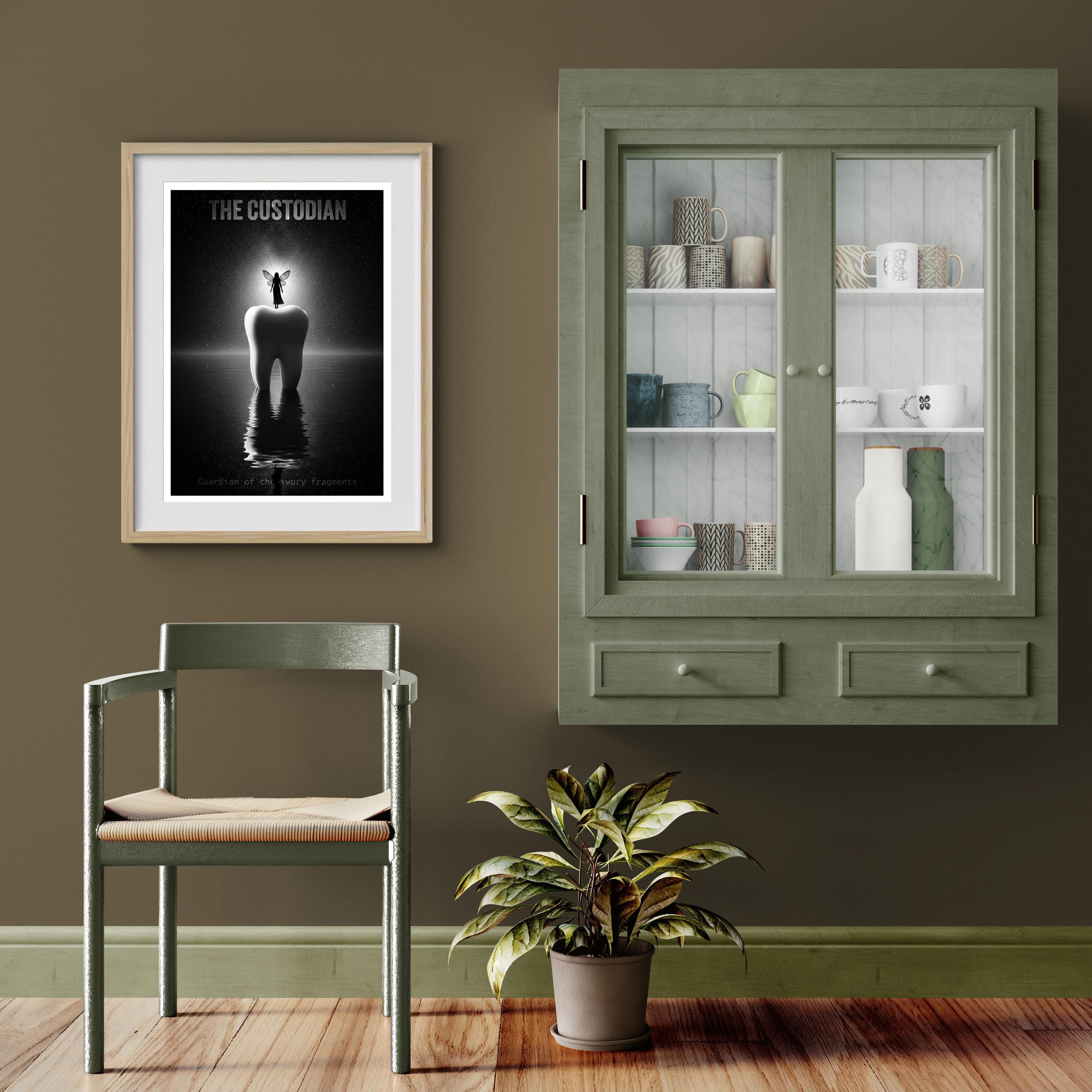 Gift for Dentist | Tooth Fairy Art Print | Surreal Dental Decor | Black and White