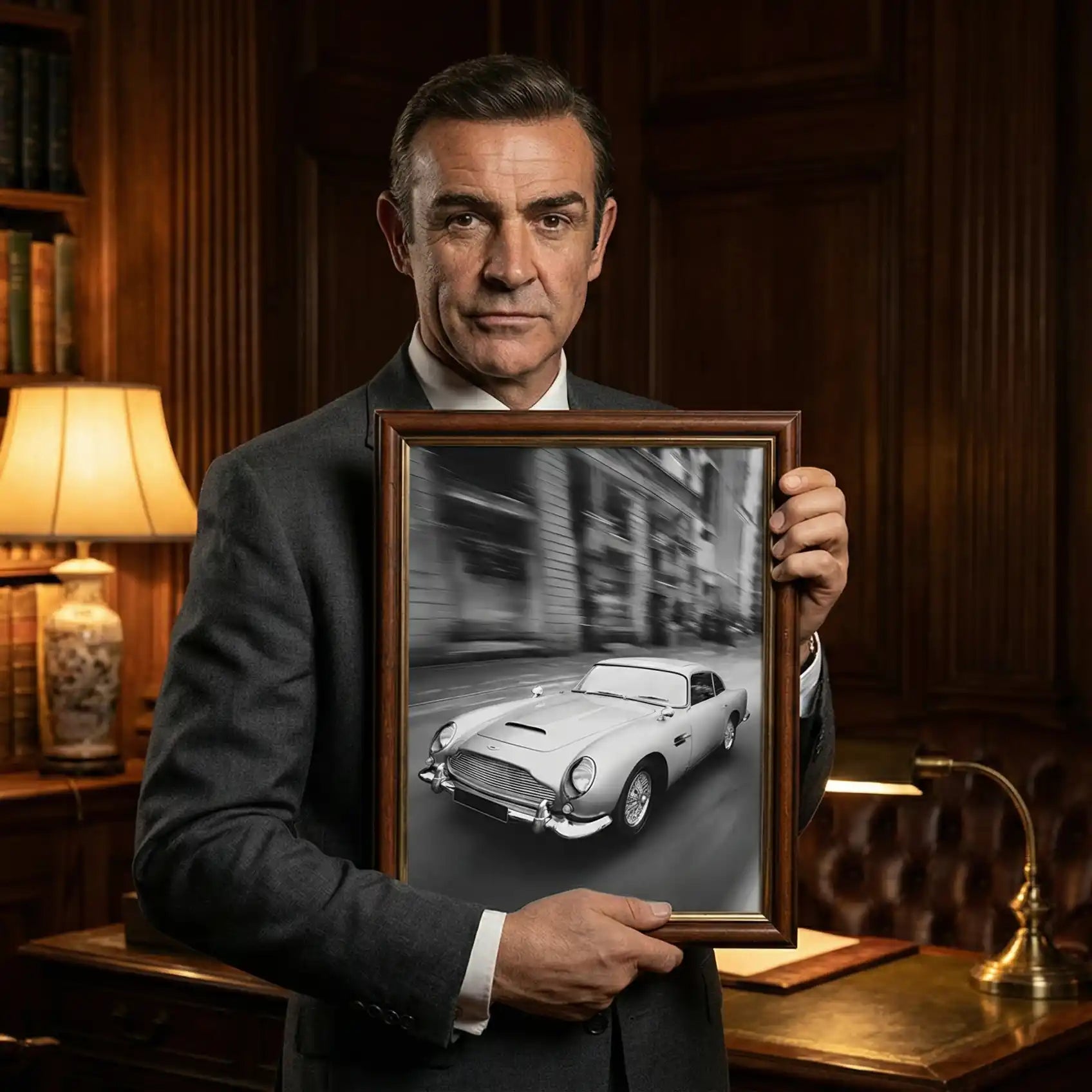 Aston Martin DB5 Print | James Bond 007 Art | Classic Car Poster | Man Cave Wall Decor