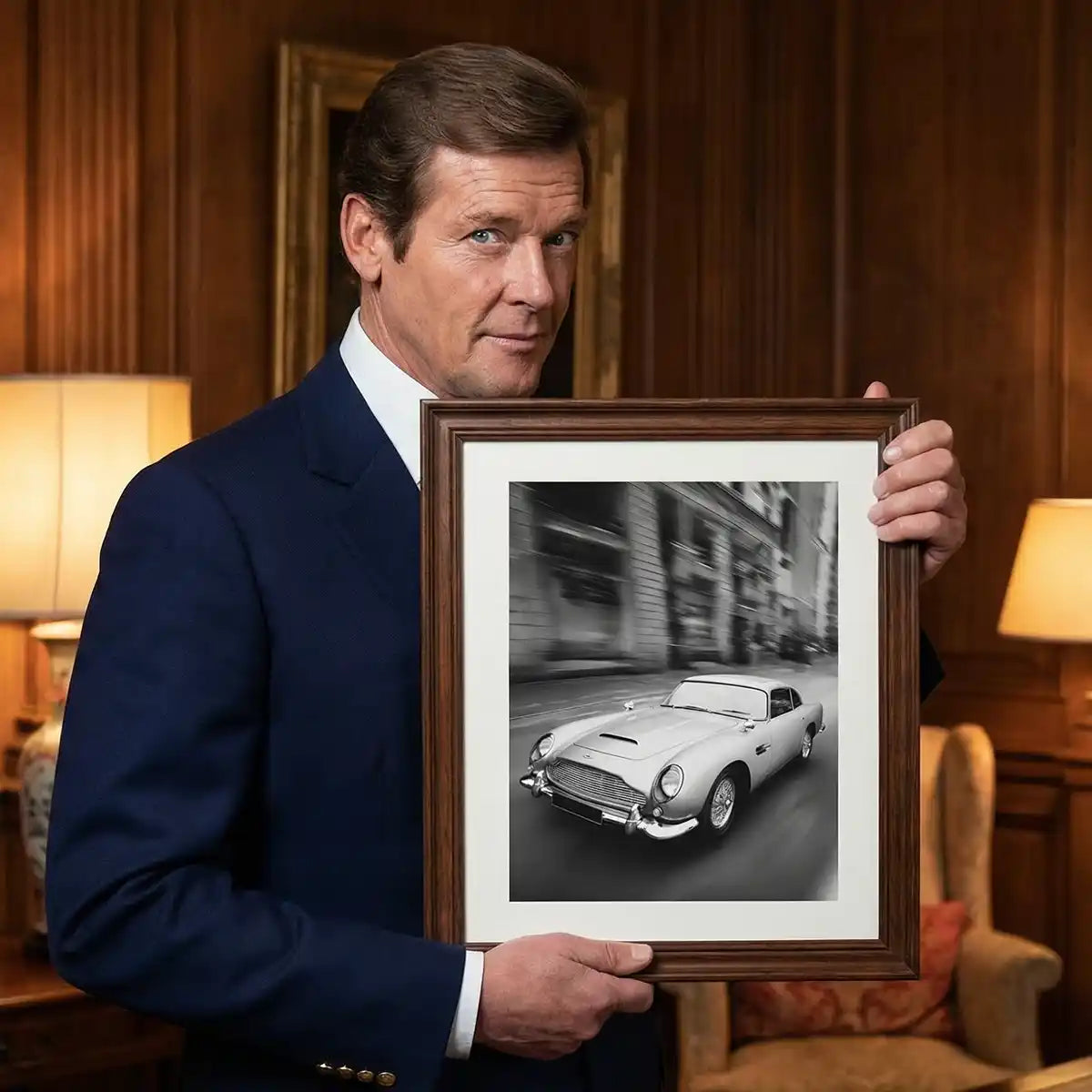 Aston Martin DB5 Print | James Bond 007 Art | Classic Car Poster | Man Cave Wall Decor