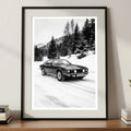 Aston Martin V8 Art Print | Black and White Poster