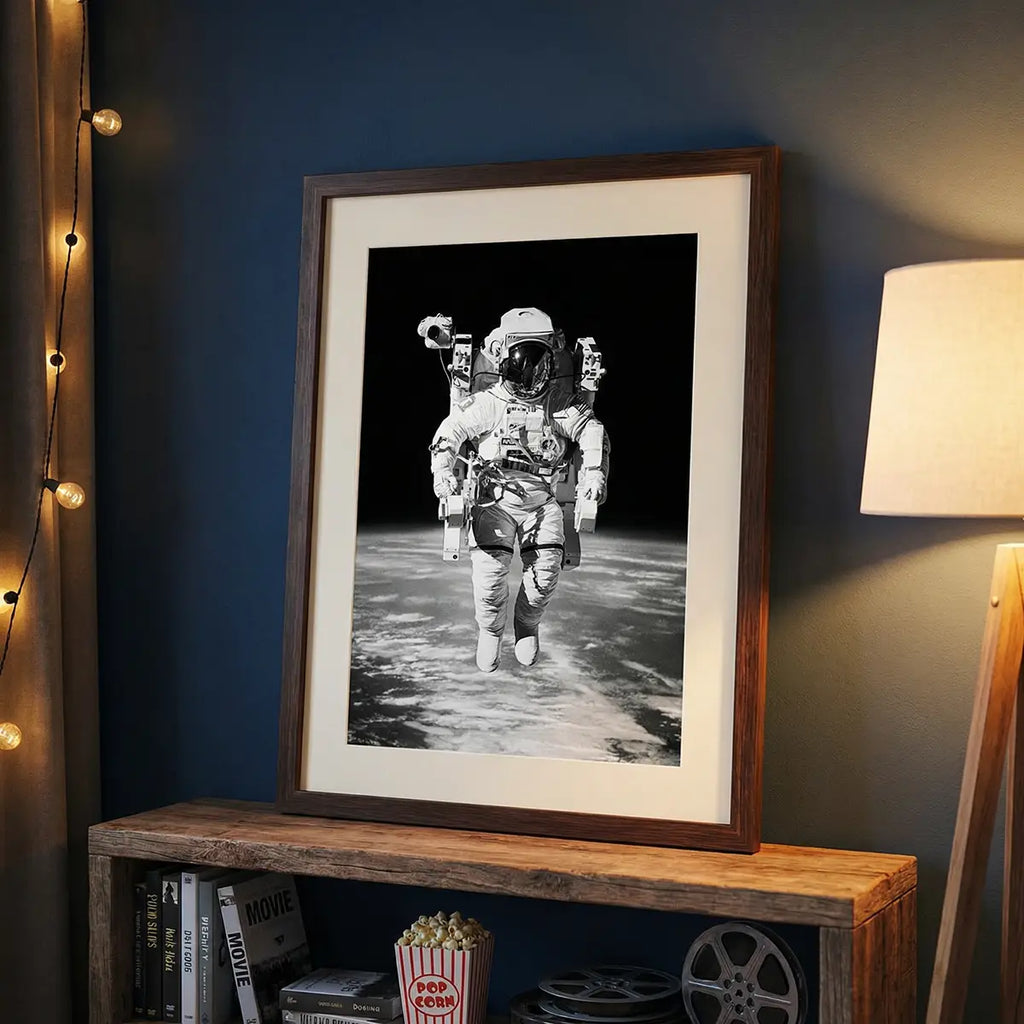 Space Wall Art | Floating Astronaut Poster | Modern Minimalist Print | Sci-Fi Home Decor