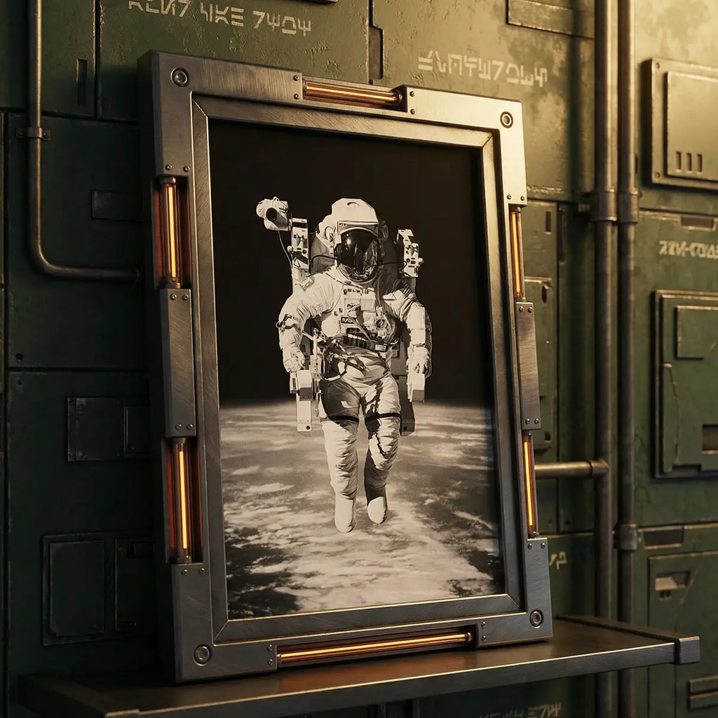 Space Wall Art | Floating Astronaut Poster | Modern Minimalist Print | Sci-Fi Home Decor
