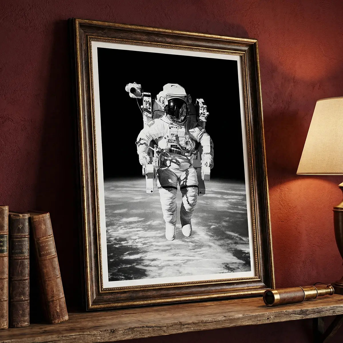 Space Wall Art | Floating Astronaut Poster | Modern Minimalist Print | Sci-Fi Home Decor