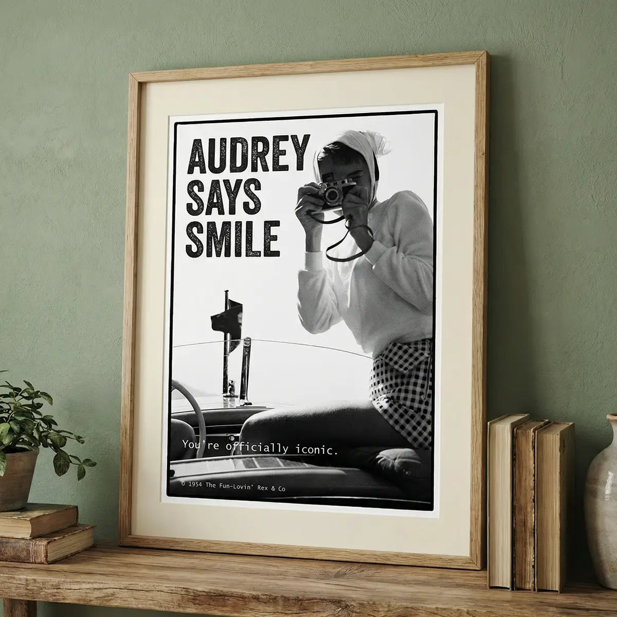 Audrey Hepburn Smile Poster | Hollywood Art | Classic Cinema Decor