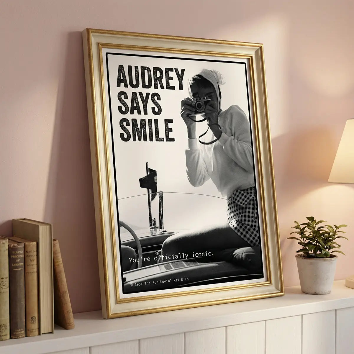 Audrey Hepburn Smile Poster | Hollywood Art | Classic Cinema Decor