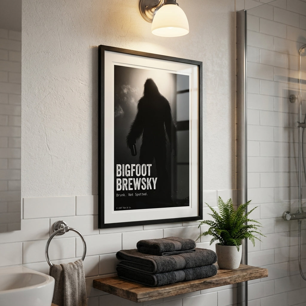 Gift for Bigfoot Lover | Cryptid Ale Beer Poster | Man Cave Wall Art | Sasquatch Decor