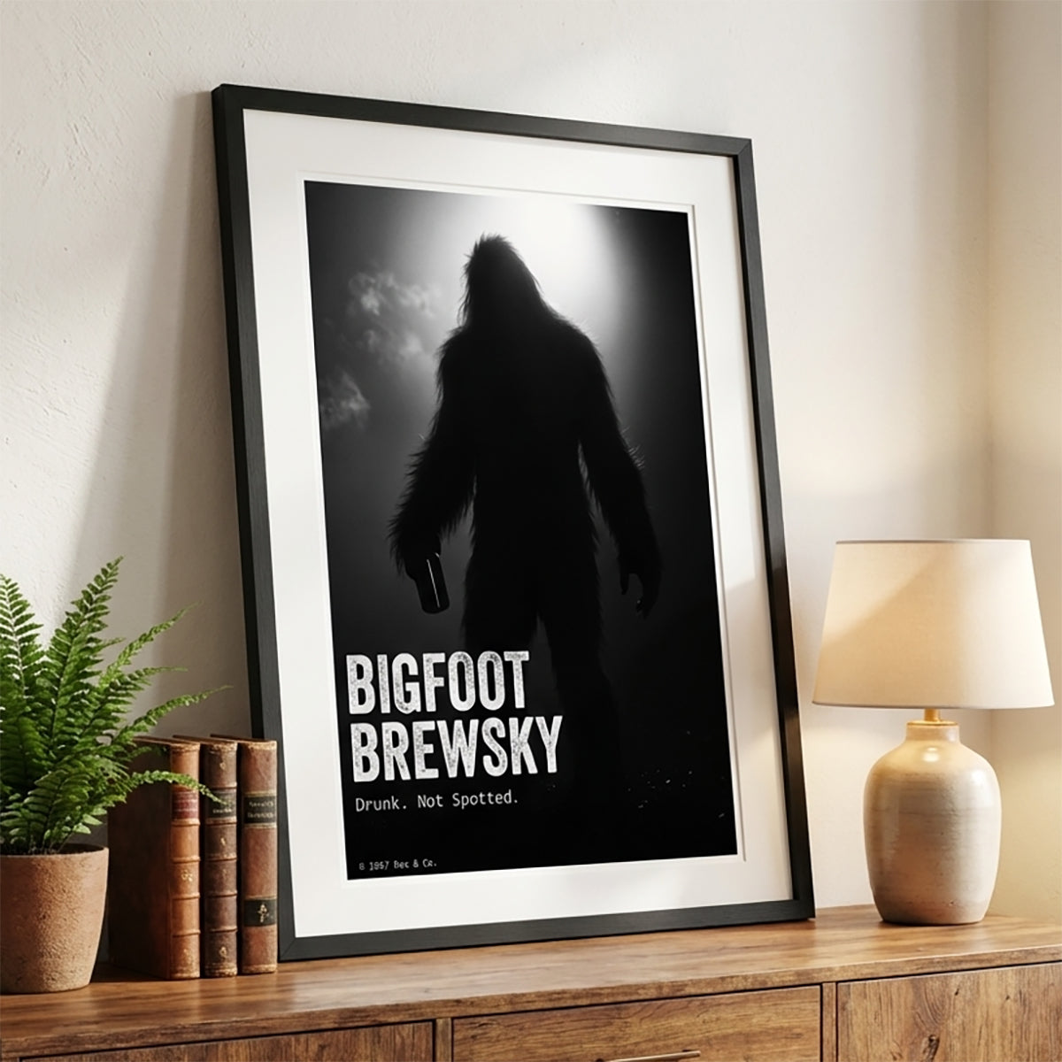 Gift for Bigfoot Lover | Cryptid Ale Beer Poster | Man Cave Wall Art | Sasquatch Decor