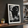 Black and White Man Cave Wall Art | Bull Market Poster