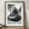 Corvette Stingray Art Print | Black and White Poster