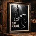 Tiki Bar Wall Art | Octopus Rum Poster | Gift for Rum Lover | Nautical Decor