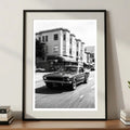 1968 Ford Mustang Art Print | Black and White Poster