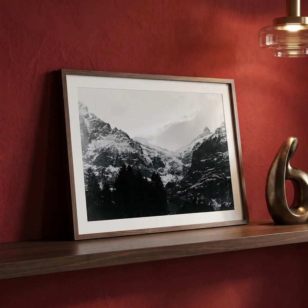 Glacial Peak Close-Up | Grindelwald | Black & White Alpine Art Print | Swiss Mountain Poster