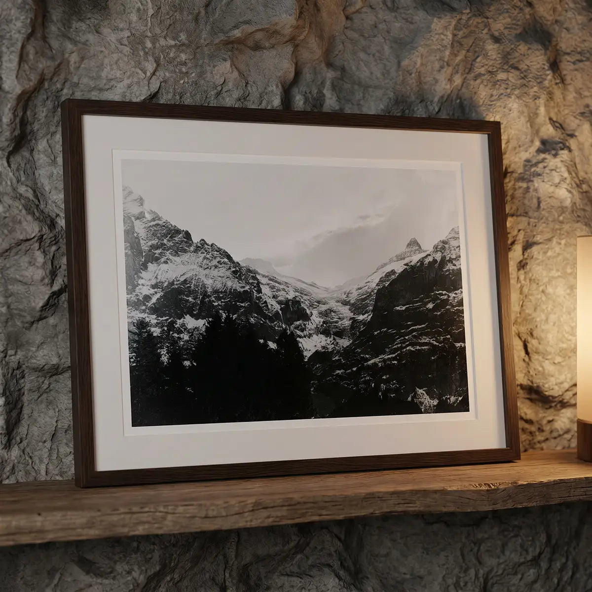 Glacial Peak Close-Up | Grindelwald | Black & White Alpine Art Print | Swiss Mountain Poster
