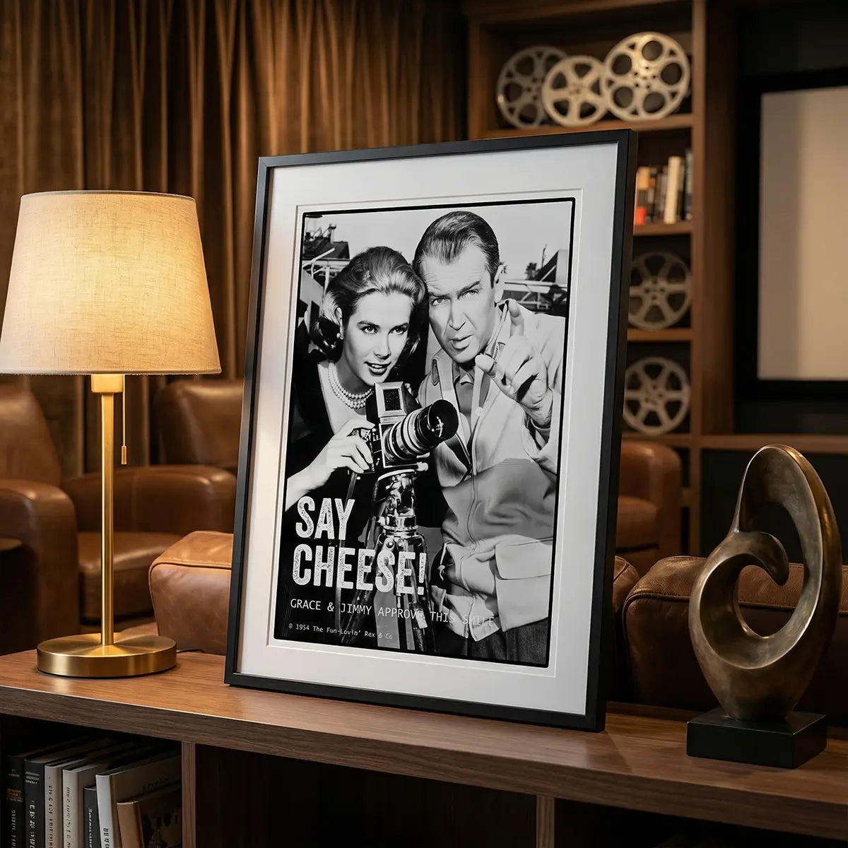 Grace Kelly & James Stewart Art Print | Retro Hollywood Decor