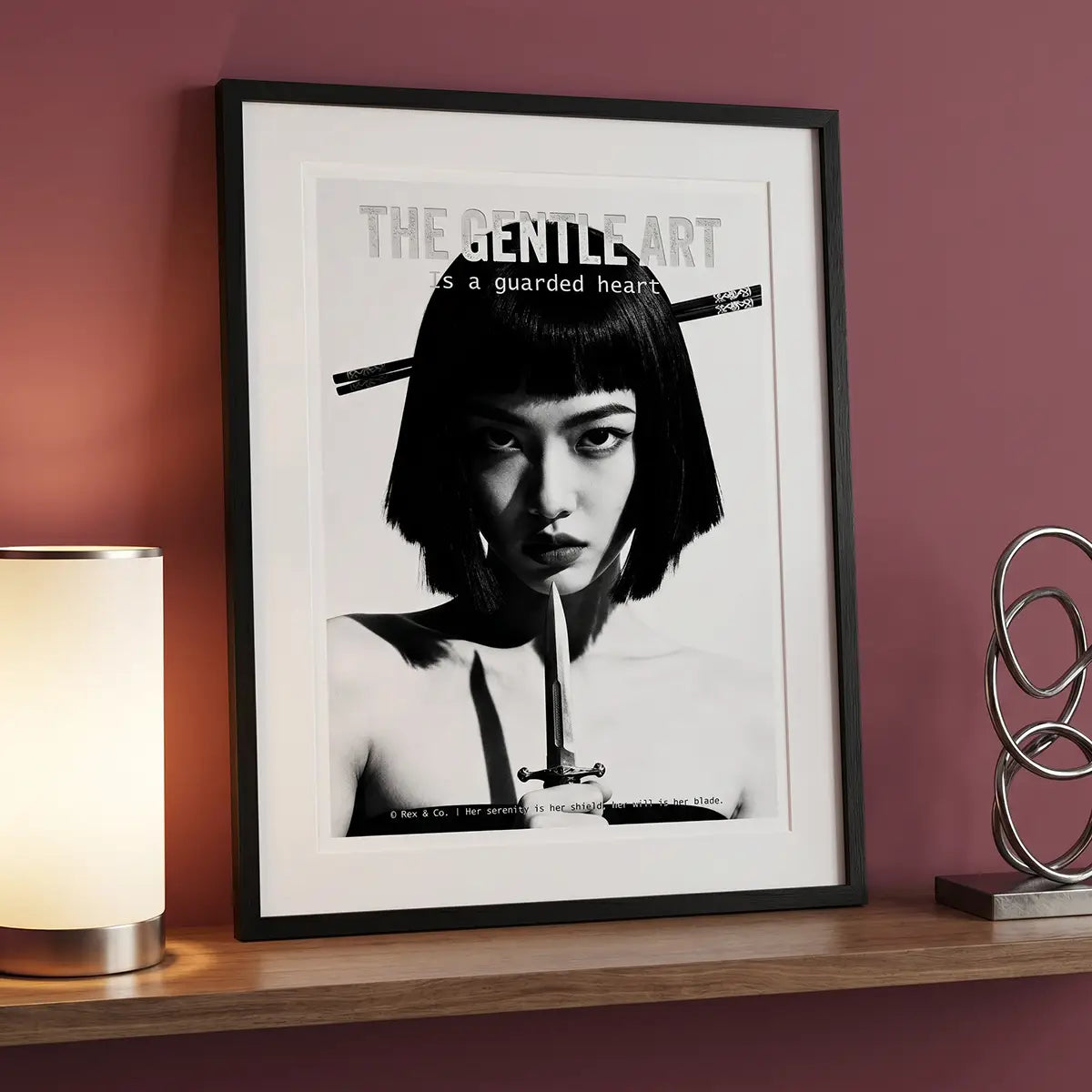 A Guarded Heart Art Print | Woman with Dagger Poster | Gentle Art Collection | Fierce Feminine Decor