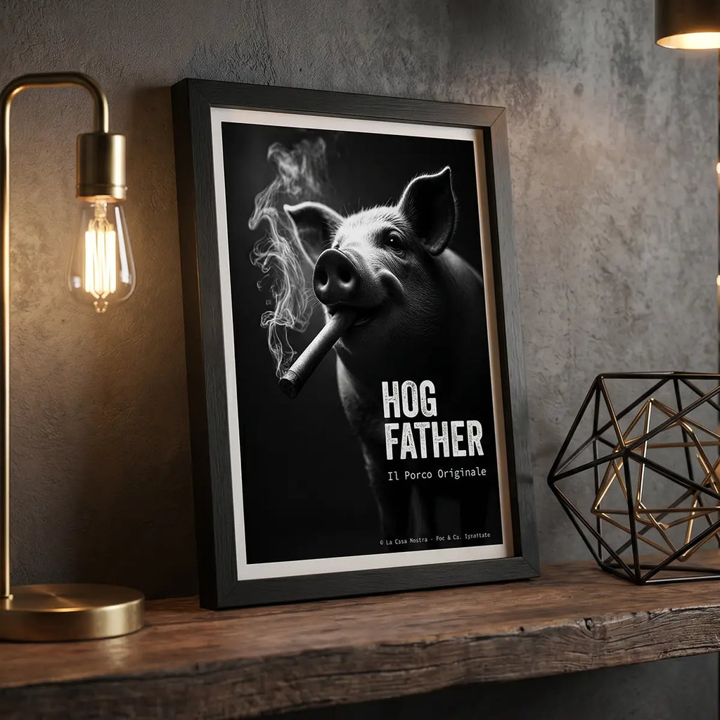 Hog Father Art Print | Funny Pig Mafia Poster