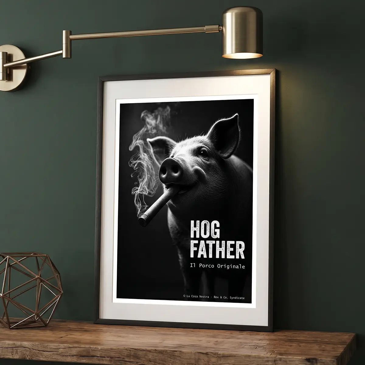 Hog Father Art Print | Funny Pig Mafia Poster