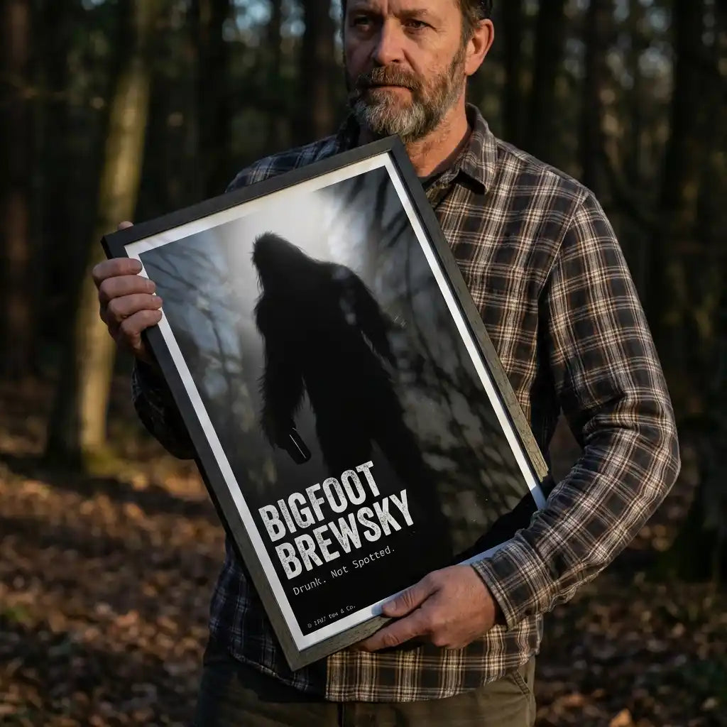 Gift for Bigfoot Lover | Cryptid Ale Beer Poster | Man Cave Wall Art | Sasquatch Decor