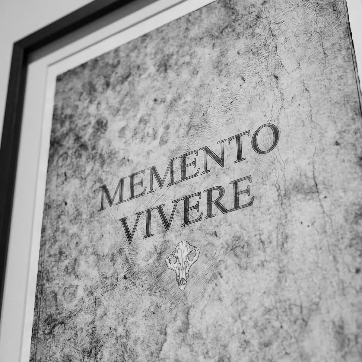 Memento Vivere Poster | Skull and Wolf Wall Art | Stoic Latin Quote | Gothic Decor