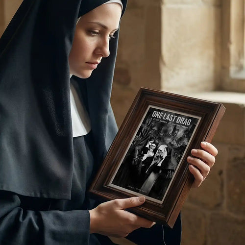 Apocalyptic Nuns Smoking Poster | Black and White Print