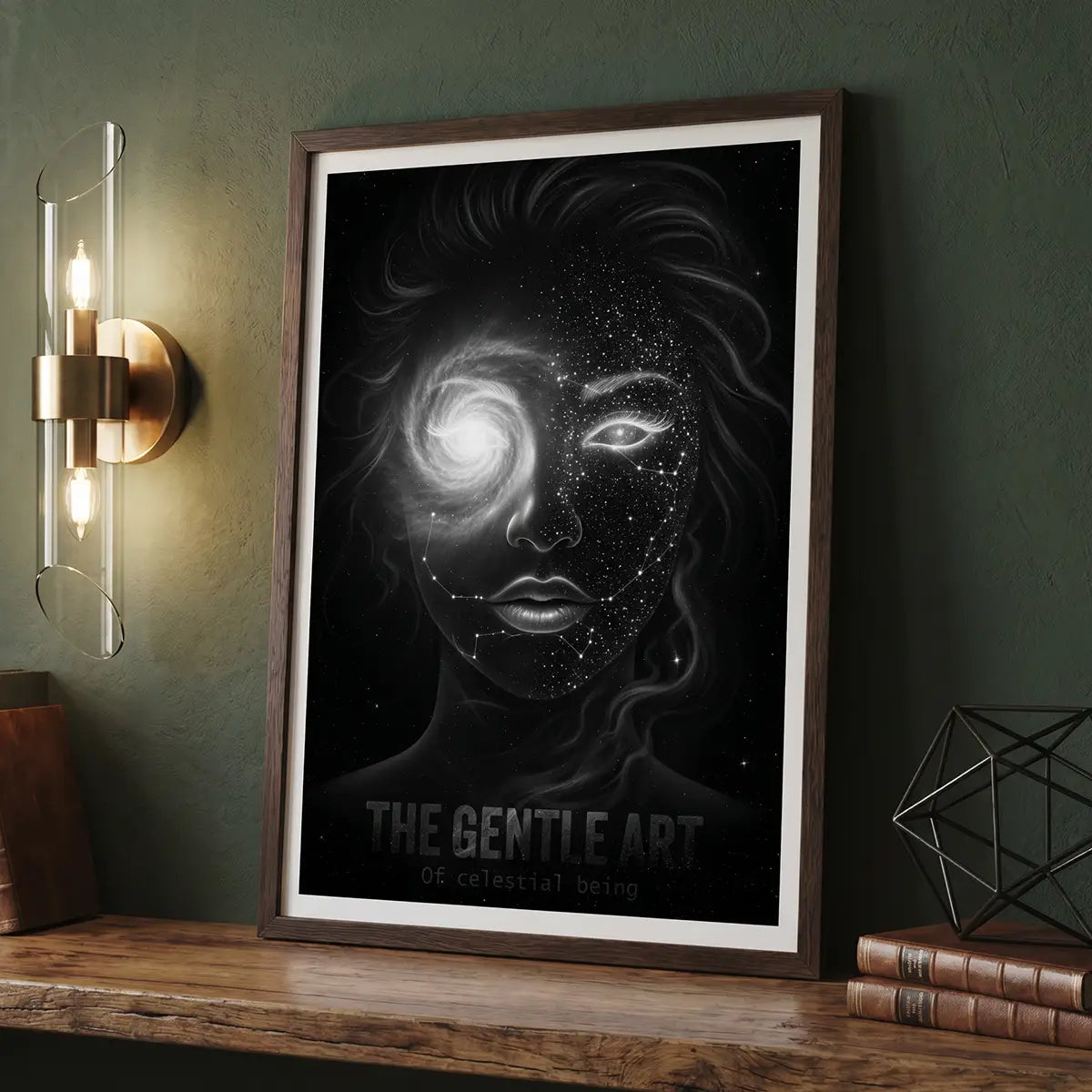 Woman as Universe Art | Cosmic Portrait Print | Galaxies in Face Poster | Spiritual Wall Decor