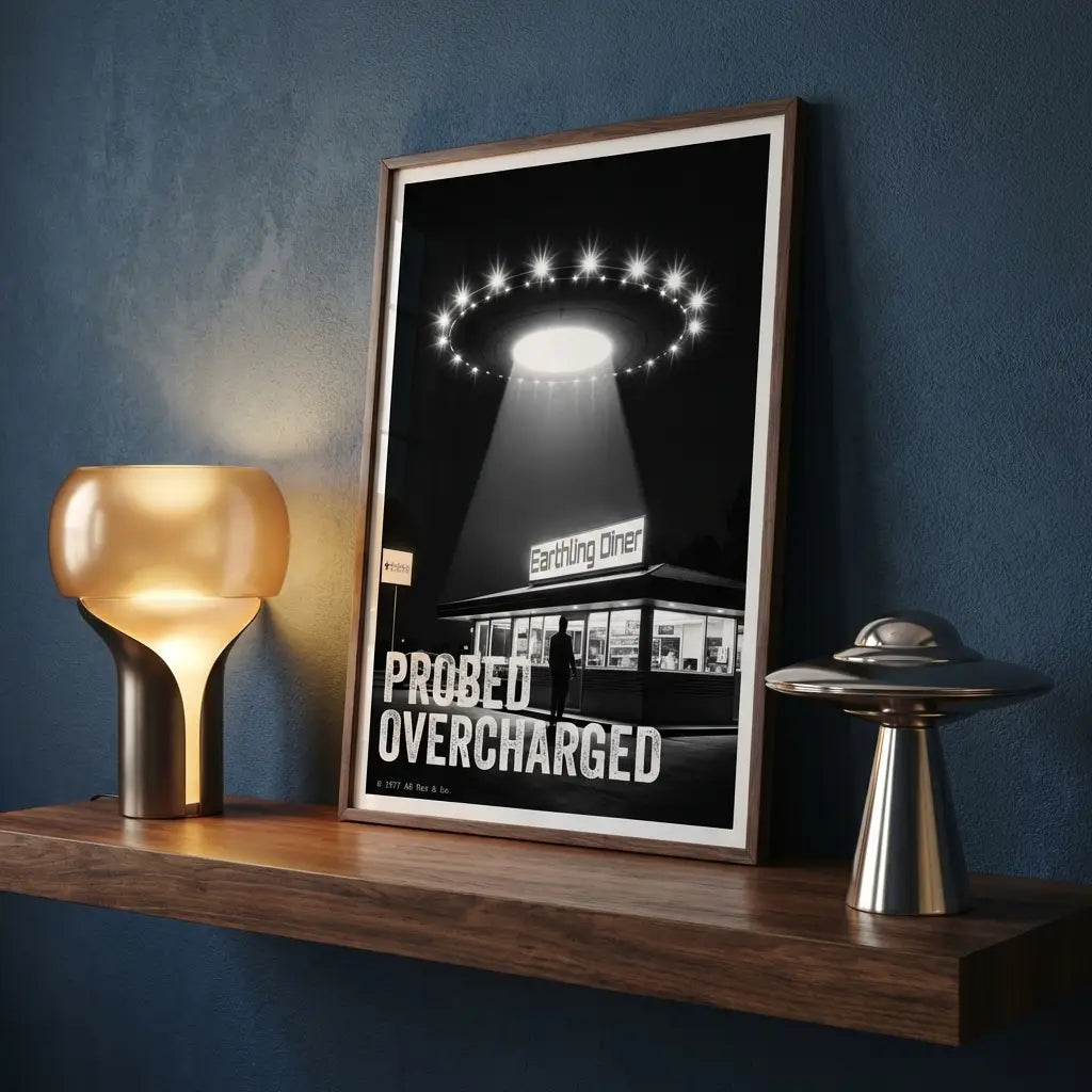 UFO Diner Art Print | Funny Yelp Review Poster