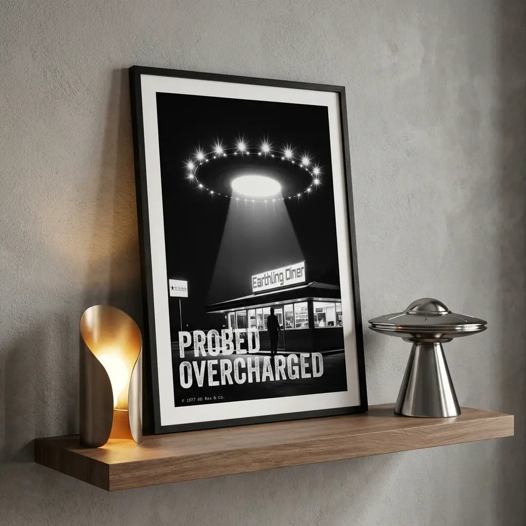 UFO Diner Art Print | Funny Yelp Review Poster