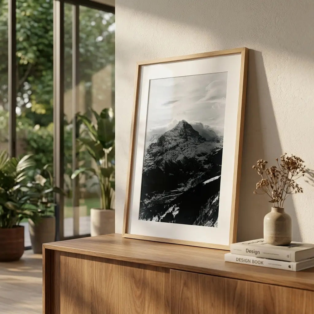 The Eiger Wall Art | Black & White Mountain Photography | A4/A3 Fine Art Print | Grindelwald