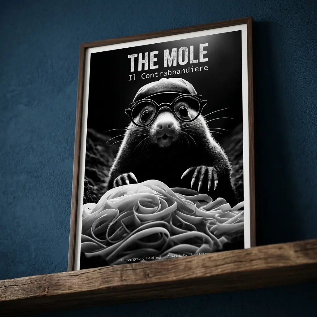 Mafia Mole Poster | Underground Pasta Art | Funny Animal Gangster Print | Bestia Cosa Nostra
