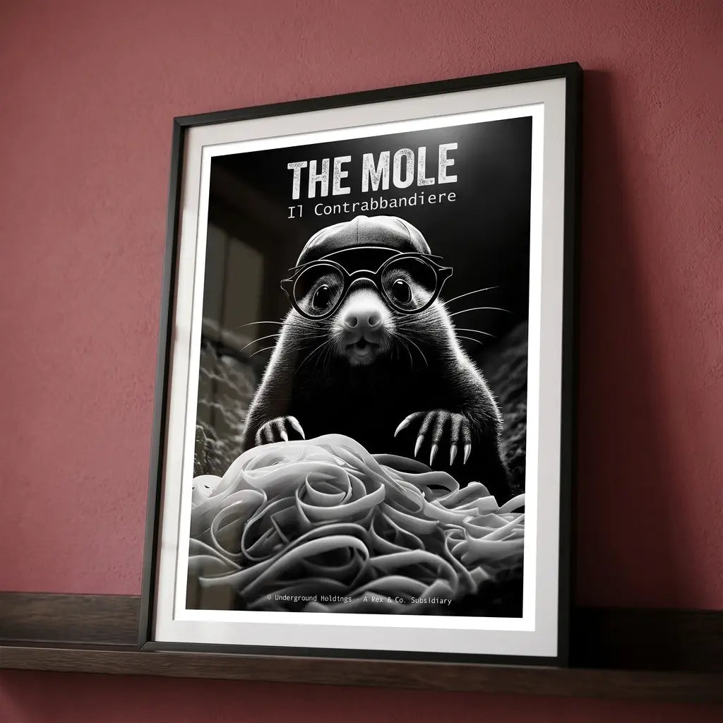Mafia Mole Poster | Underground Pasta Art | Funny Animal Gangster Print | Bestia Cosa Nostra