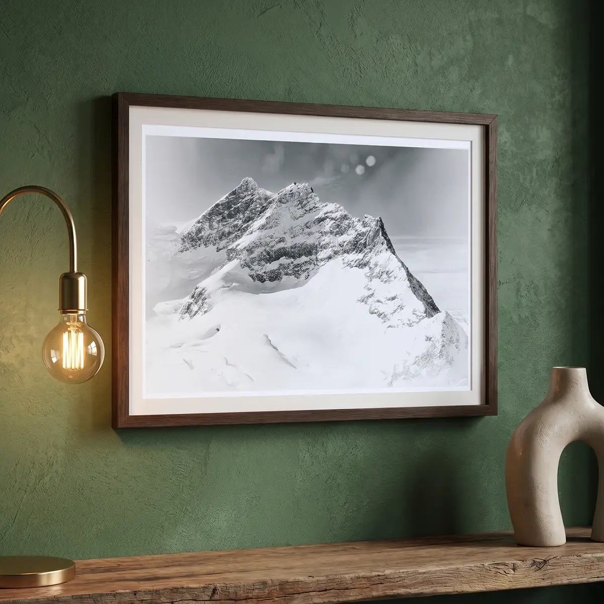 Trio of Peaks at Jungfraujoch | Ethereal Alpine Photography | Snowy Mountain Poster