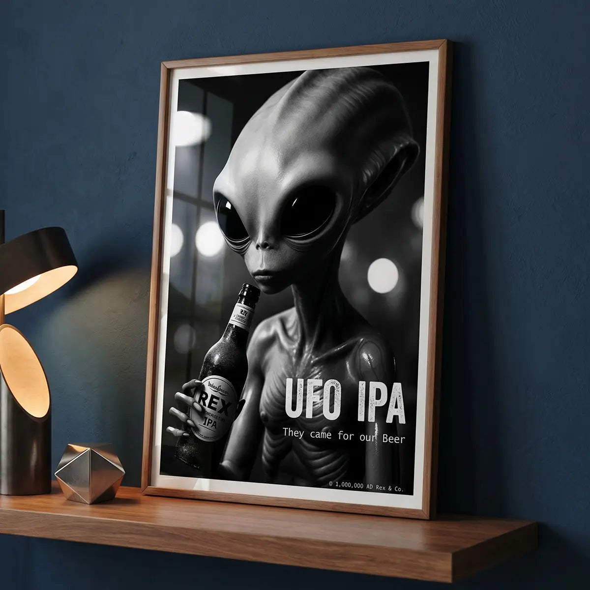 Sci-Fi Alien Beer Art Print | Man Cave Wall Decor