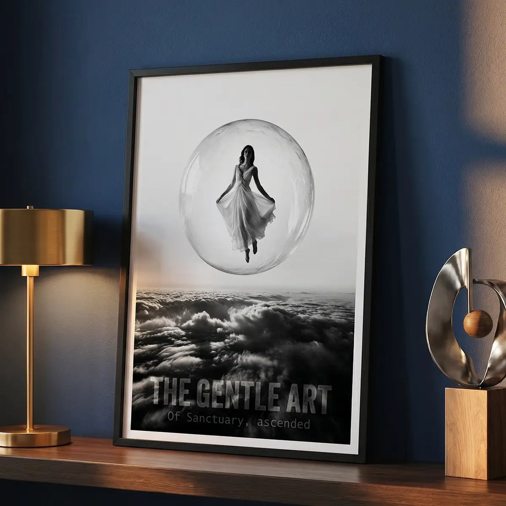 Woman in Bubble Art Print | Noir Black and White Poster