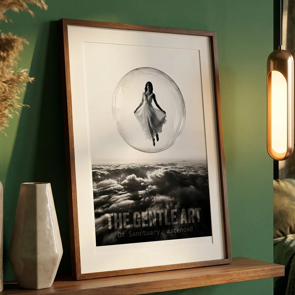 Woman in Bubble Art Print | Noir Black and White Poster