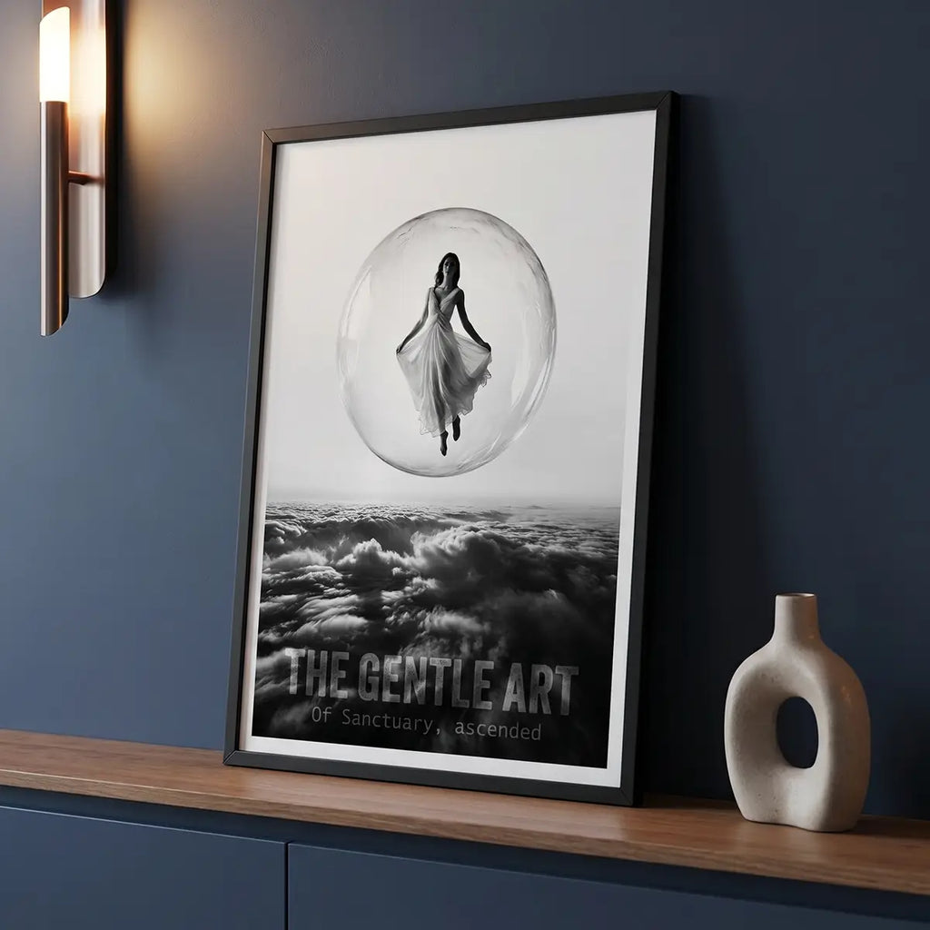 Woman in Bubble Art Print | Noir Black and White Poster