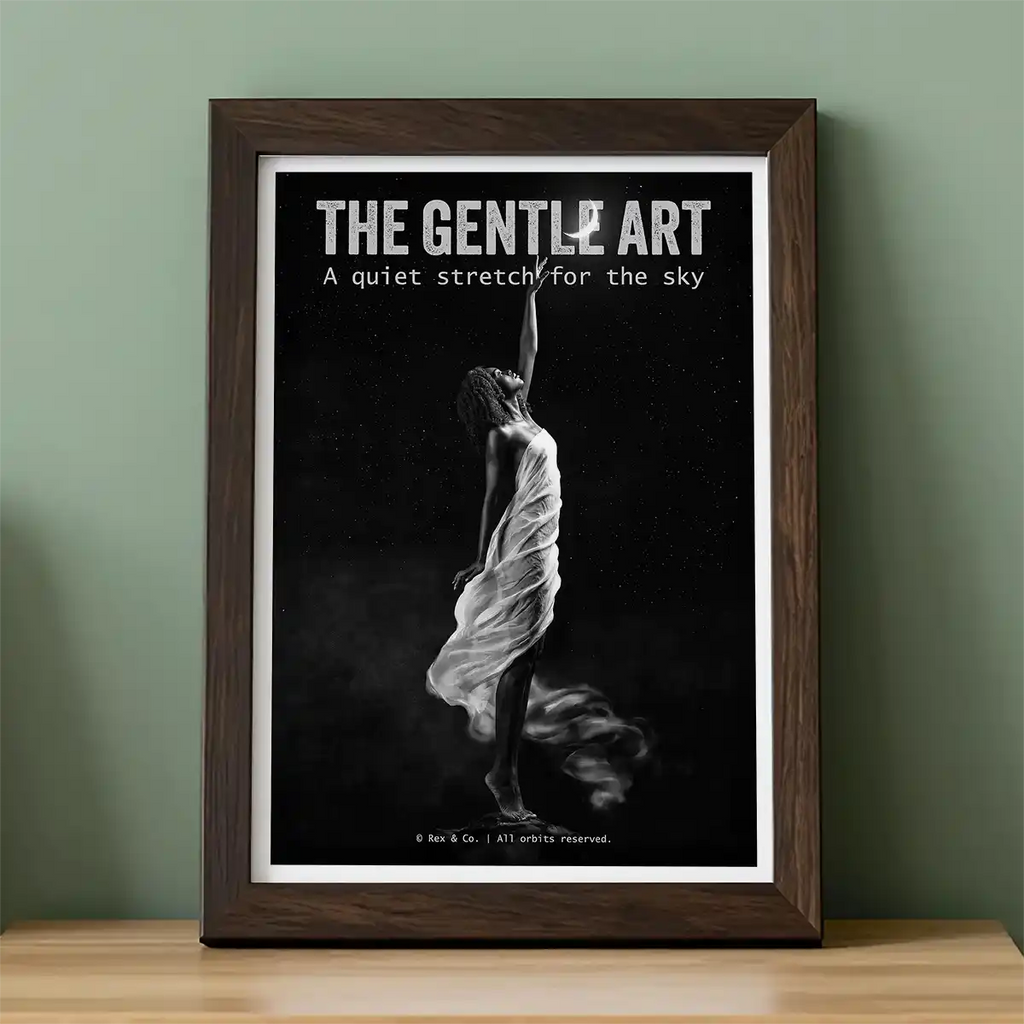 Woman Reaching For Moon Poster | Black and White Print